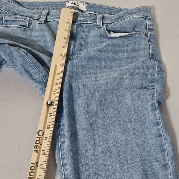 Paige Jeans Womens Size 31x31 Manhattan  Raw Hem Blue Denim Pants - Picture 10 of 11